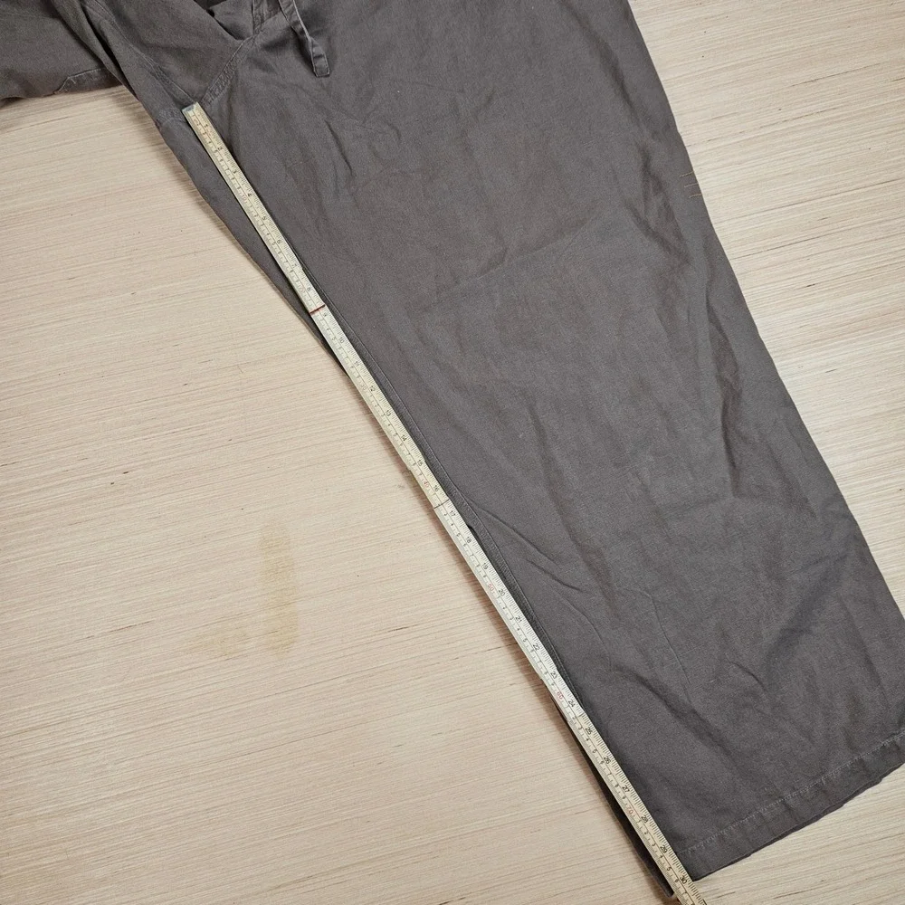 Solitude Pants Mens XXL 46x30 Brown Linen Blend Drawstring Casual Beach Summer